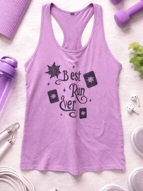 Best Run Ever Lavender Racerback Tank Top